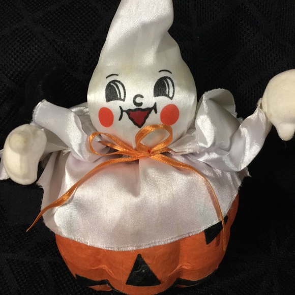 Vintage 1992 ABC Distributing Halloween Friends Pumpkin Ghost Bat and Scarecrow - Picture 2 of 9